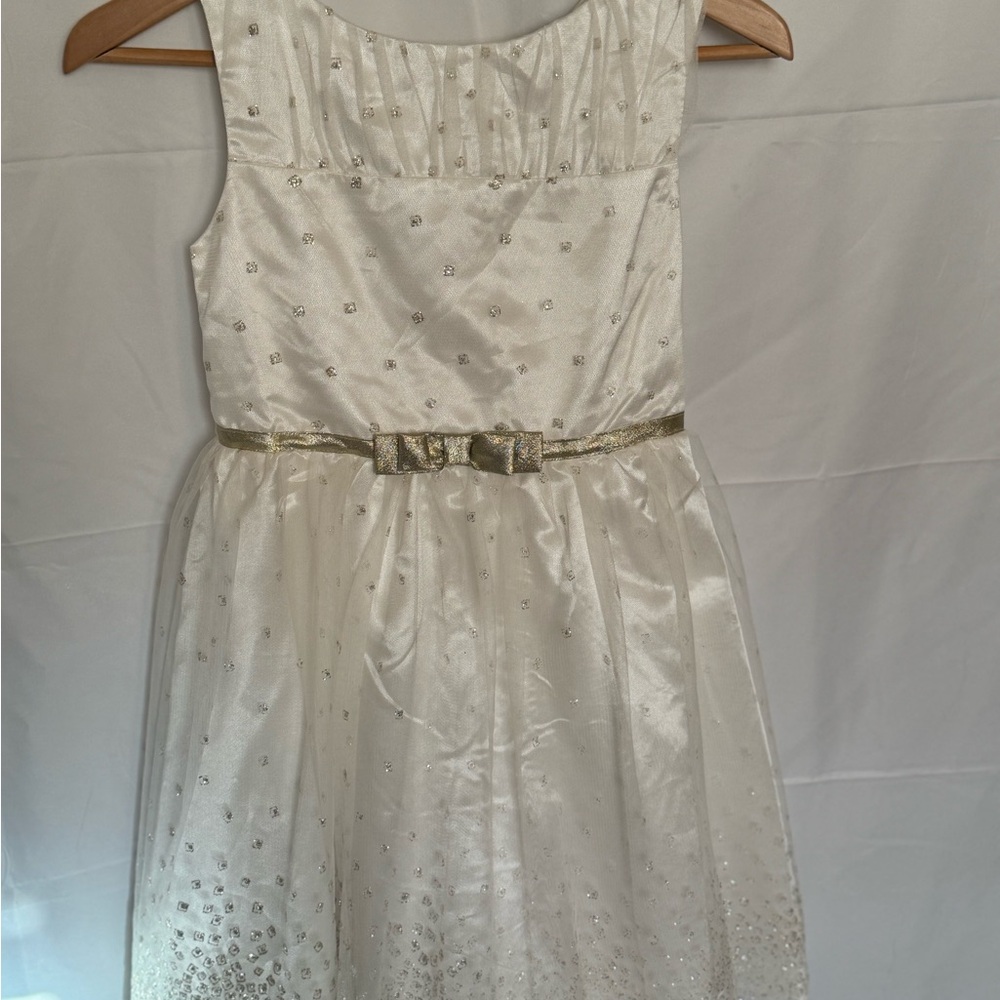 Jona Michelle White and Gold Formal Kids Dress size 10
